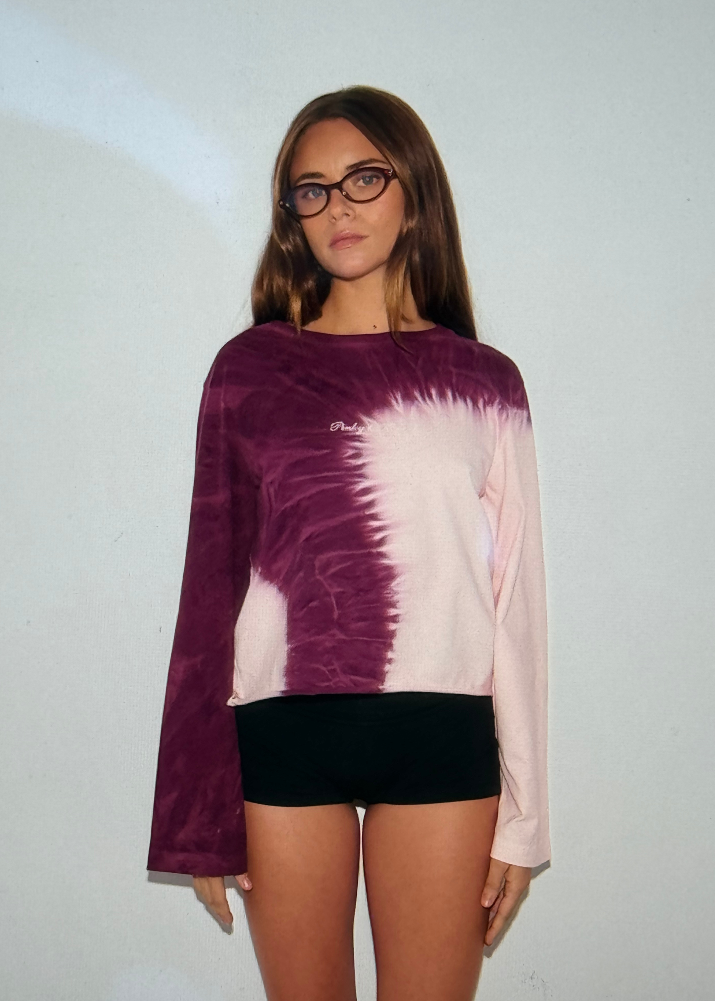 Tie Dye Long Sleeve Top - Tie Dye Burgundy