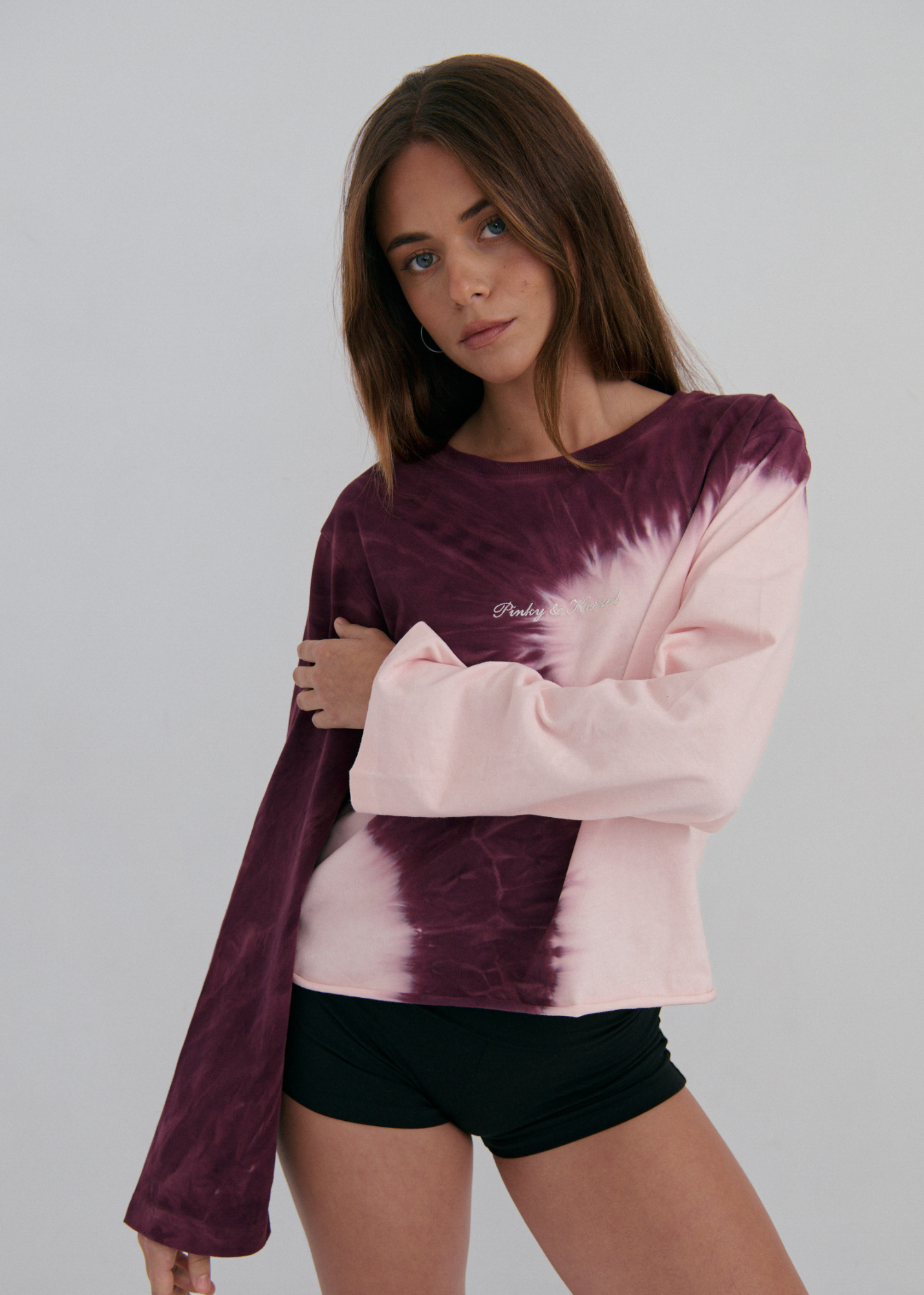Tie Dye Long Sleeve Top - Tie Dye Burgundy