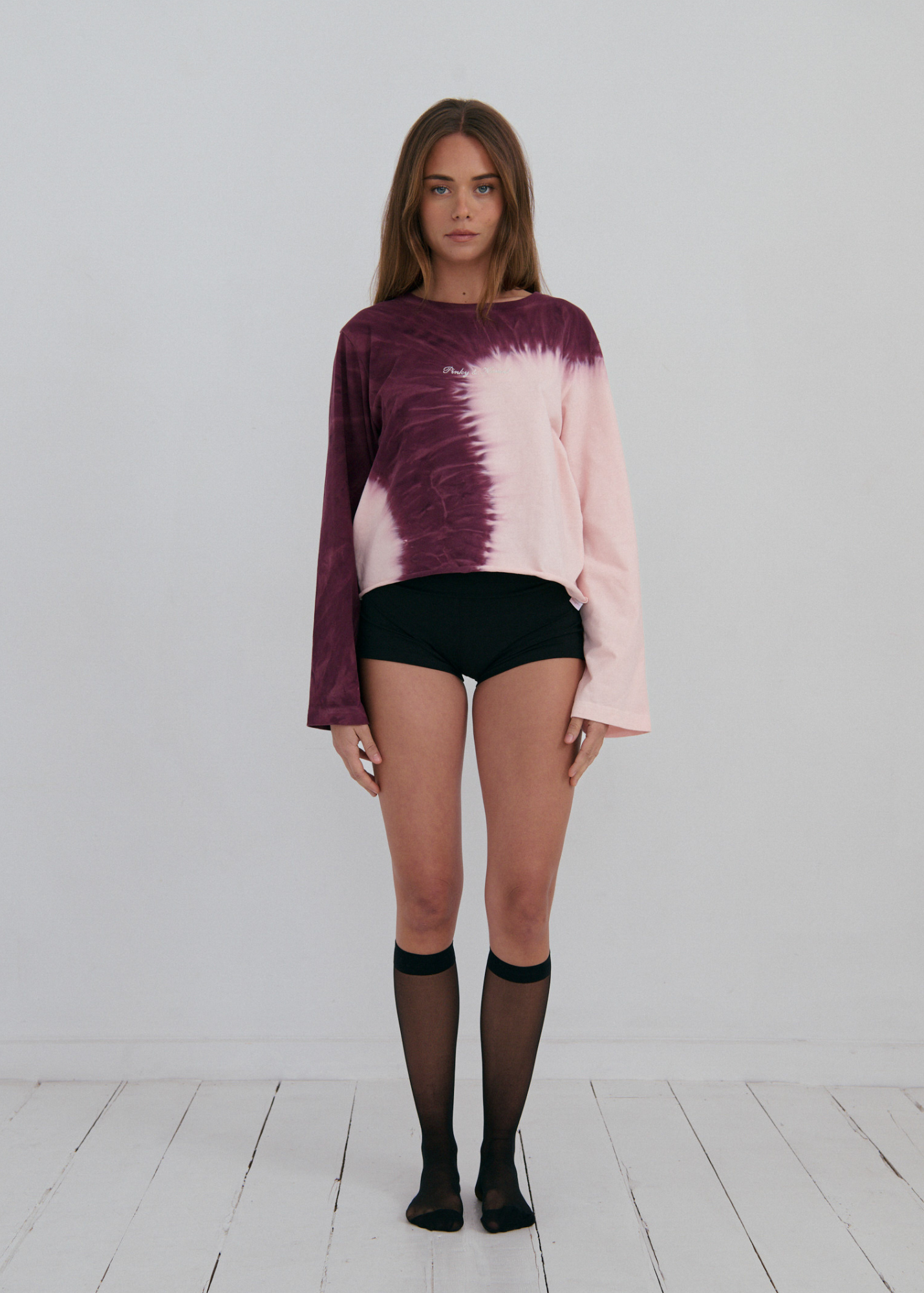 Tie Dye Long Sleeve Top - Tie Dye Burgundy