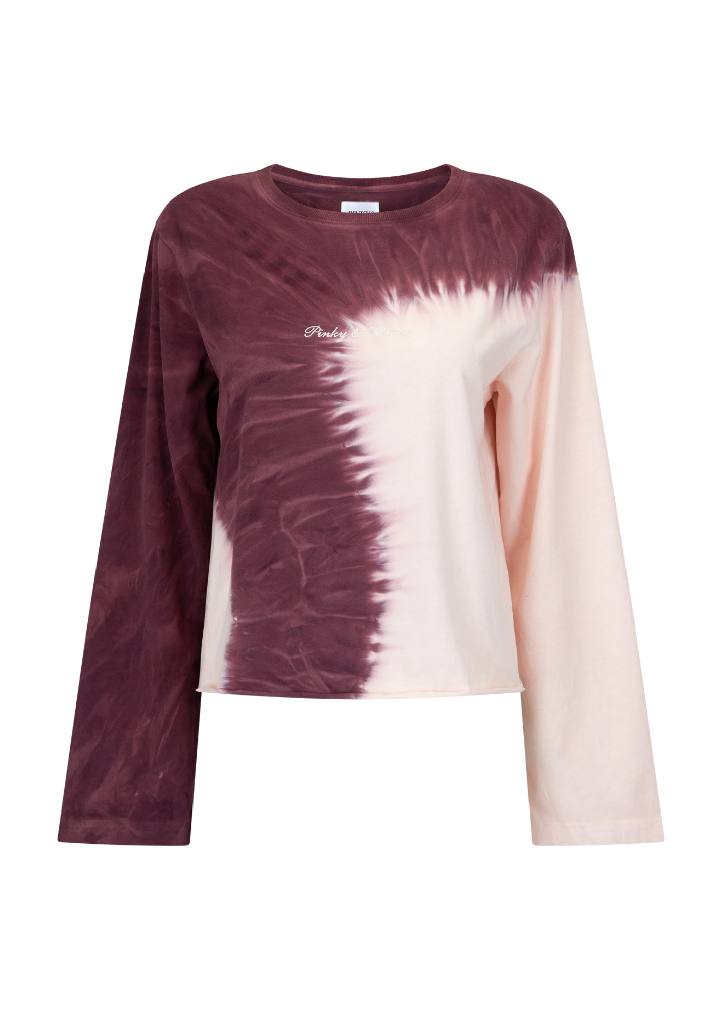 Tie Dye Long Sleeve Top - Tie Dye Burgundy