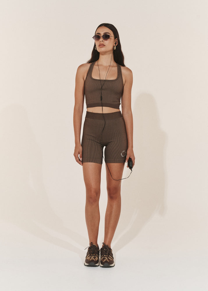 
                  
                    Load image into Gallery viewer, Fine Ribbed Biker Short - Cacao Cream
                  
                