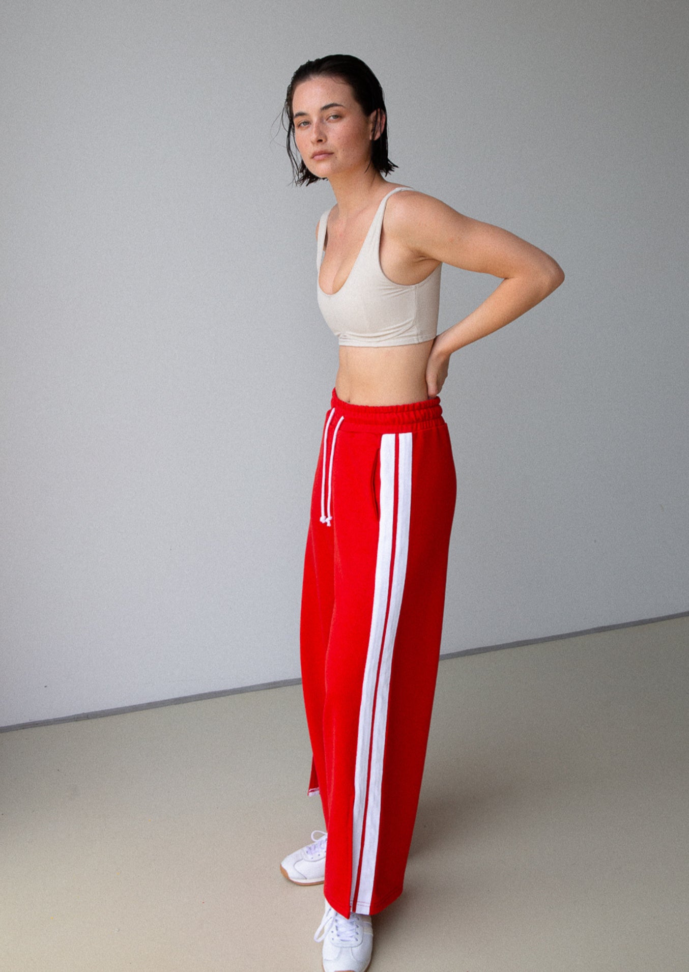 SweatPants - PK X ICONIC - Wide Leg Trackpant - Red