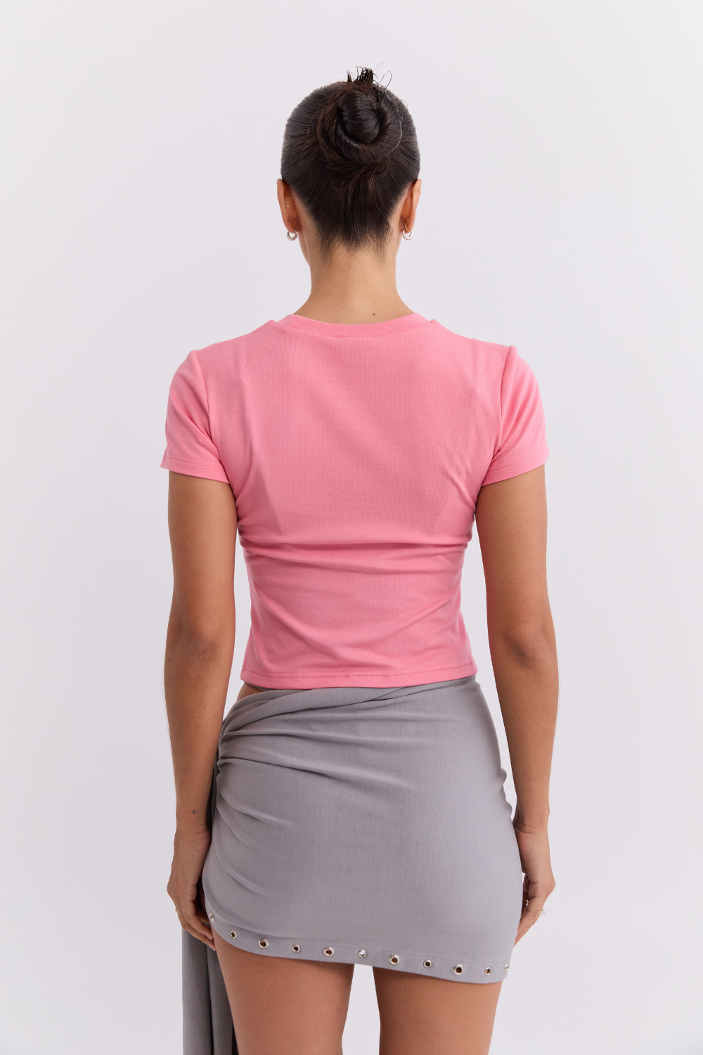 Powdered Silver Logo Baby Tee - Candy Pink