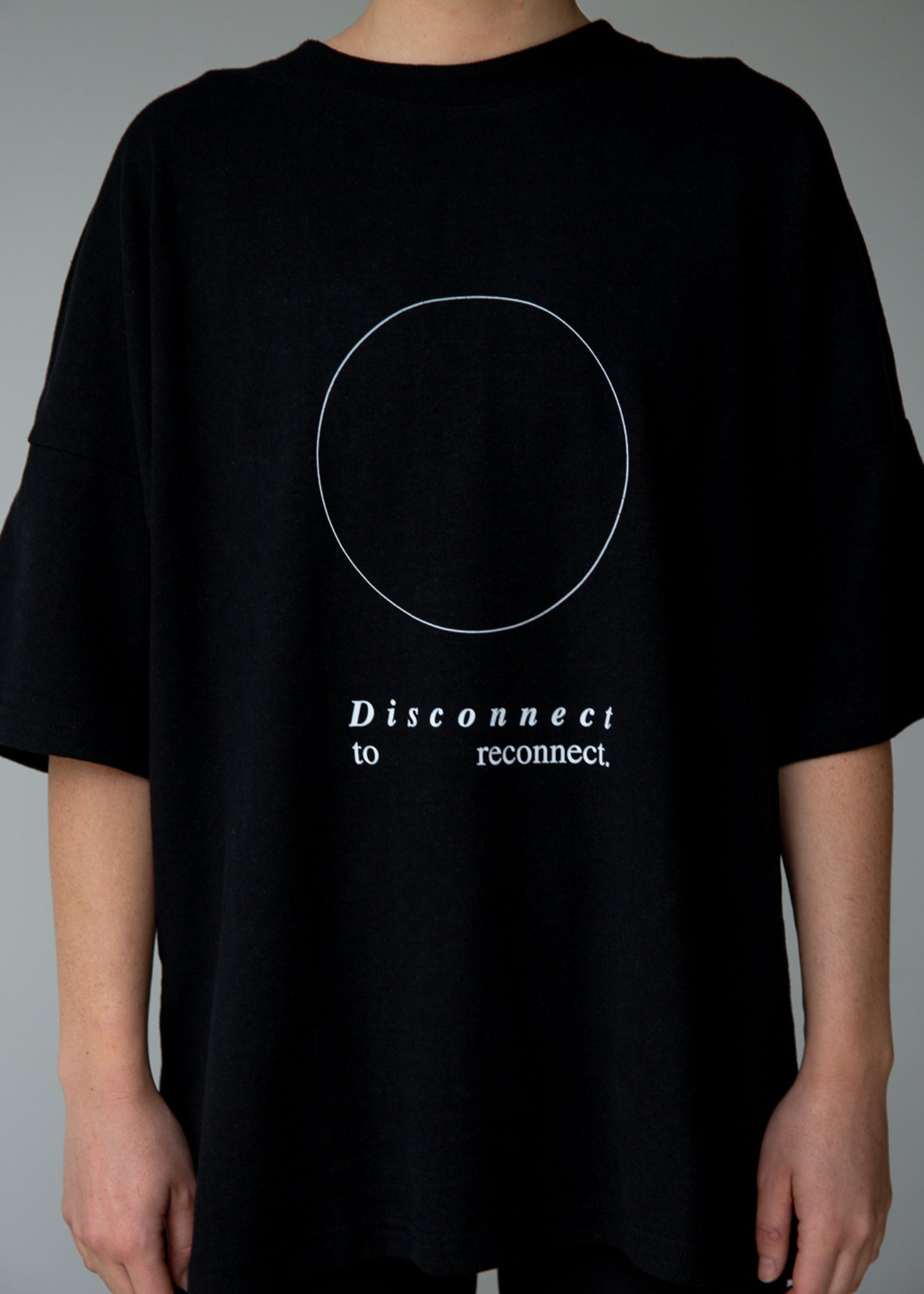 T-Shirts - Disconnect To Reconnect  Full Circle T-Shirt- Onyx Black