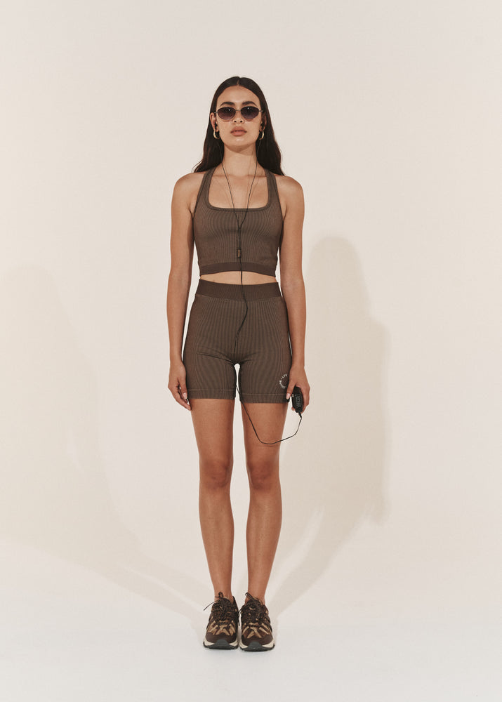 
                  
                    Load image into Gallery viewer, Fine Ribbed Biker Short - Cacao Cream
                  
                