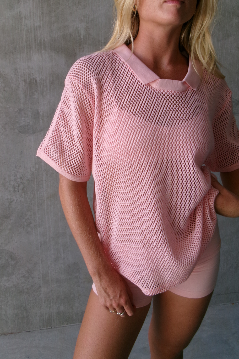 Net Jersey - Powder Pink