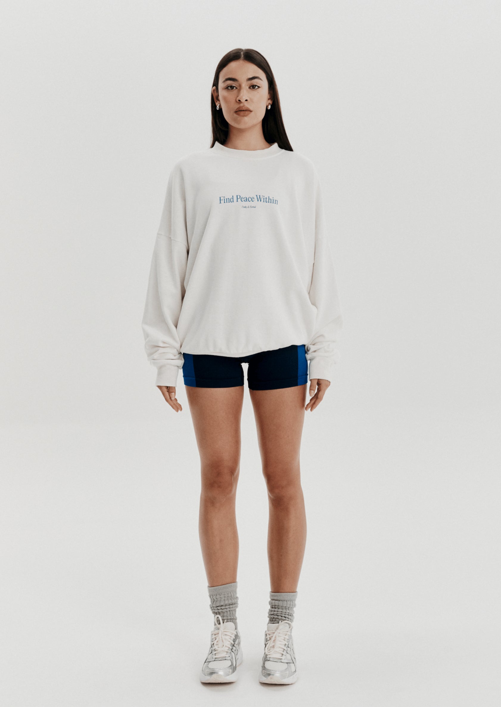 Sweatshirts - Find Peace Within Crewneck Sweatshirt - Off White/Blue