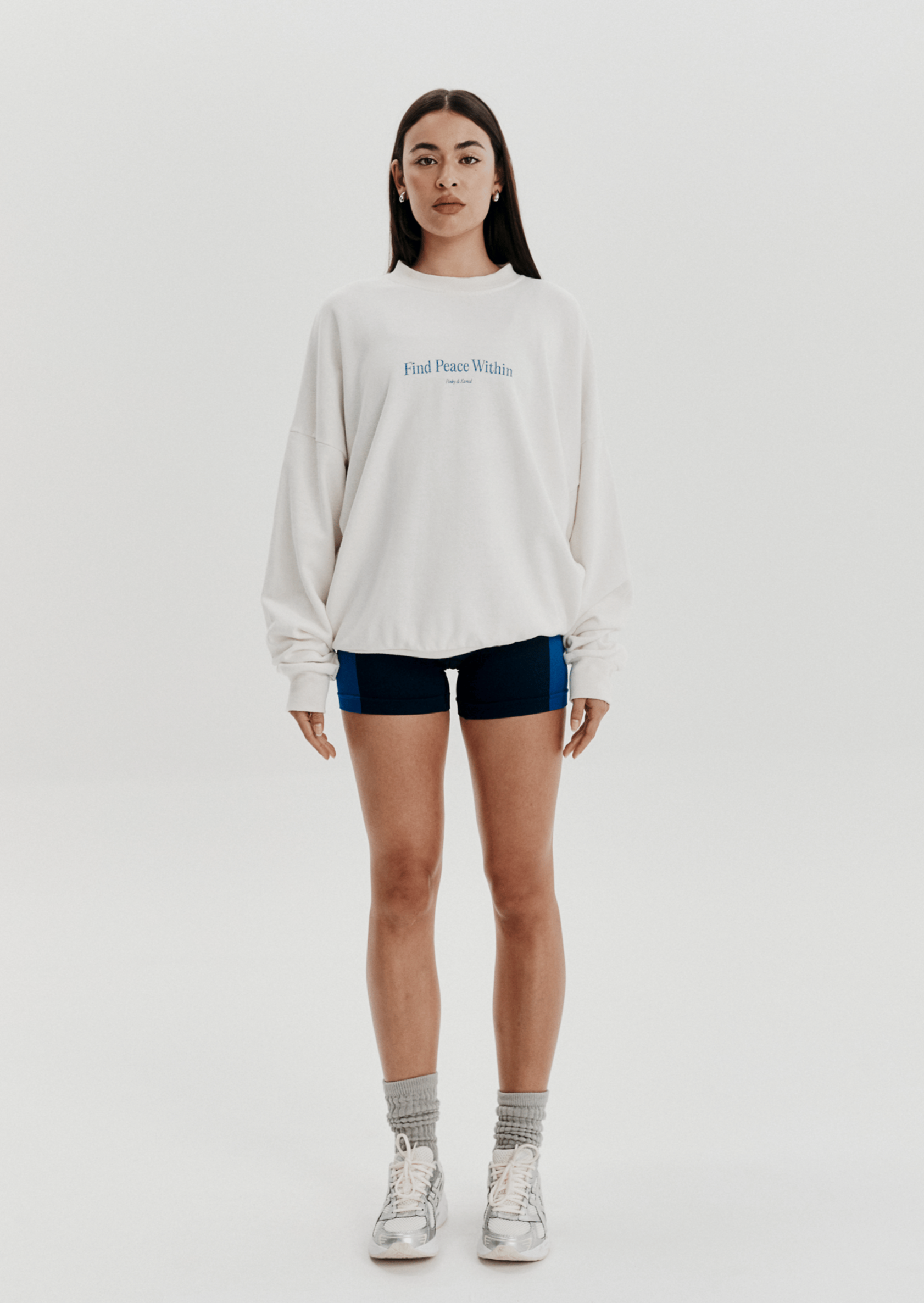 Find Peace Within Crewneck Sweatshirt - Off White/Blue