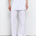 Wide Leg Pant With Skirt - White