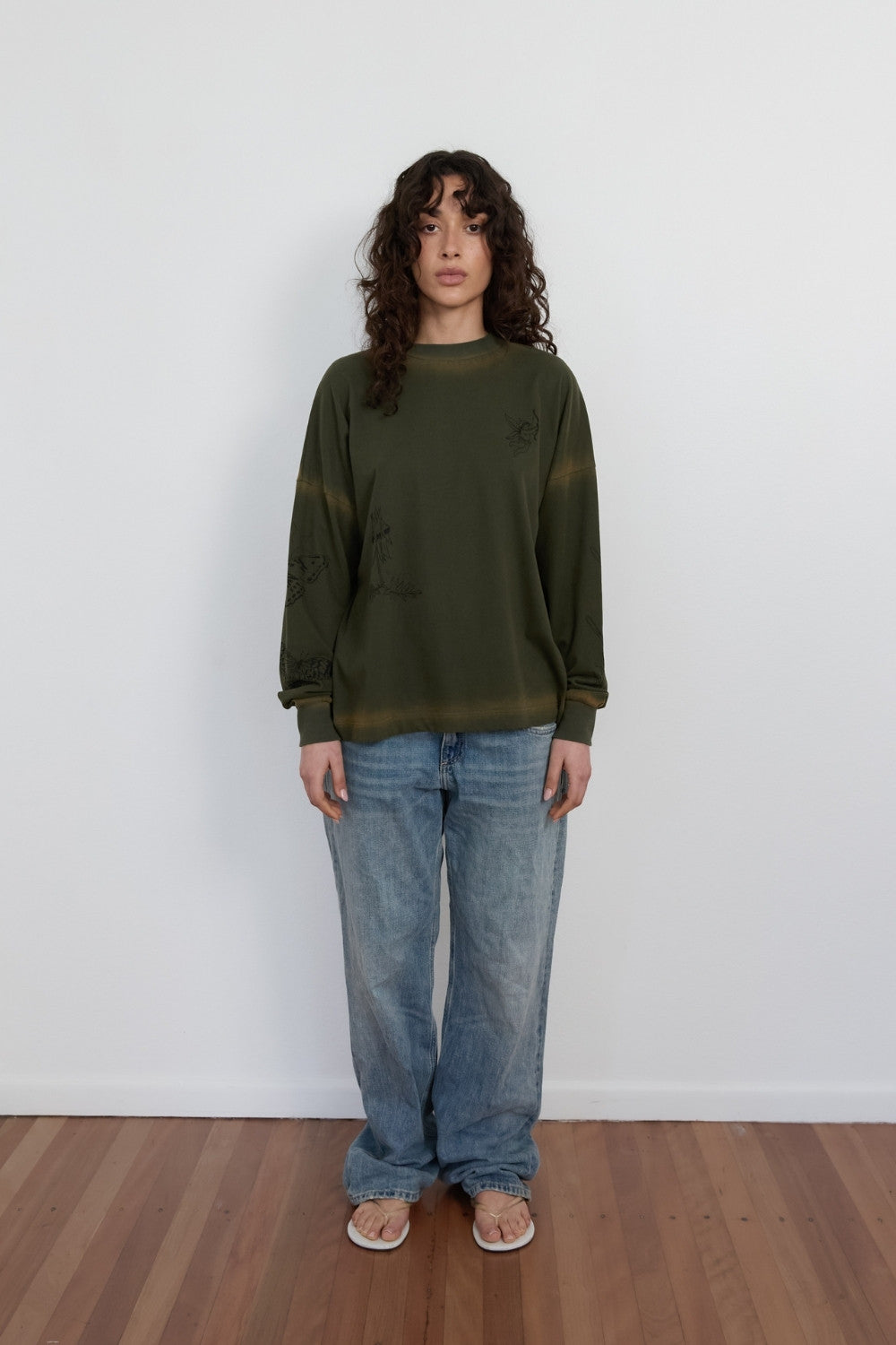 Cupid Long Sleeve Top - Khaki