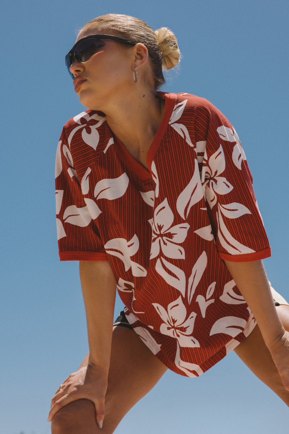 Hawaii Print Jersey - Red Stripe – Pinky & Kamal