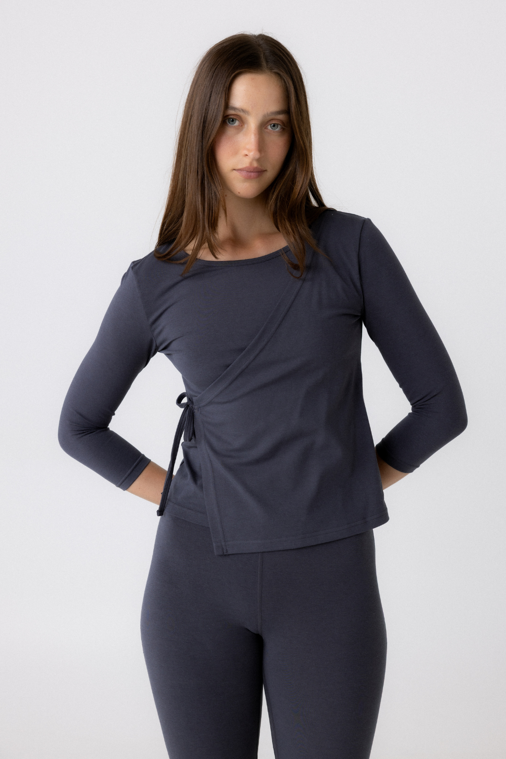 Hira Wrap Top - Slate