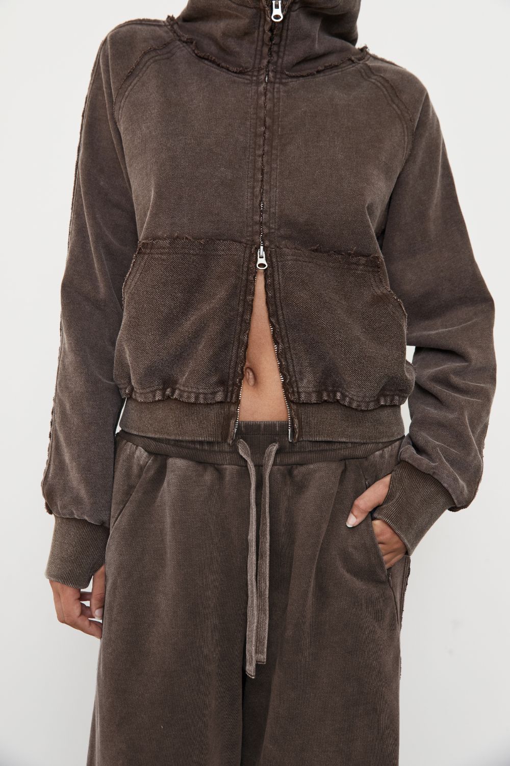 Zip Up Hoodie - Soil Acid Wash