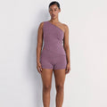 One Shoulder Asym Hem Tank - Mauve