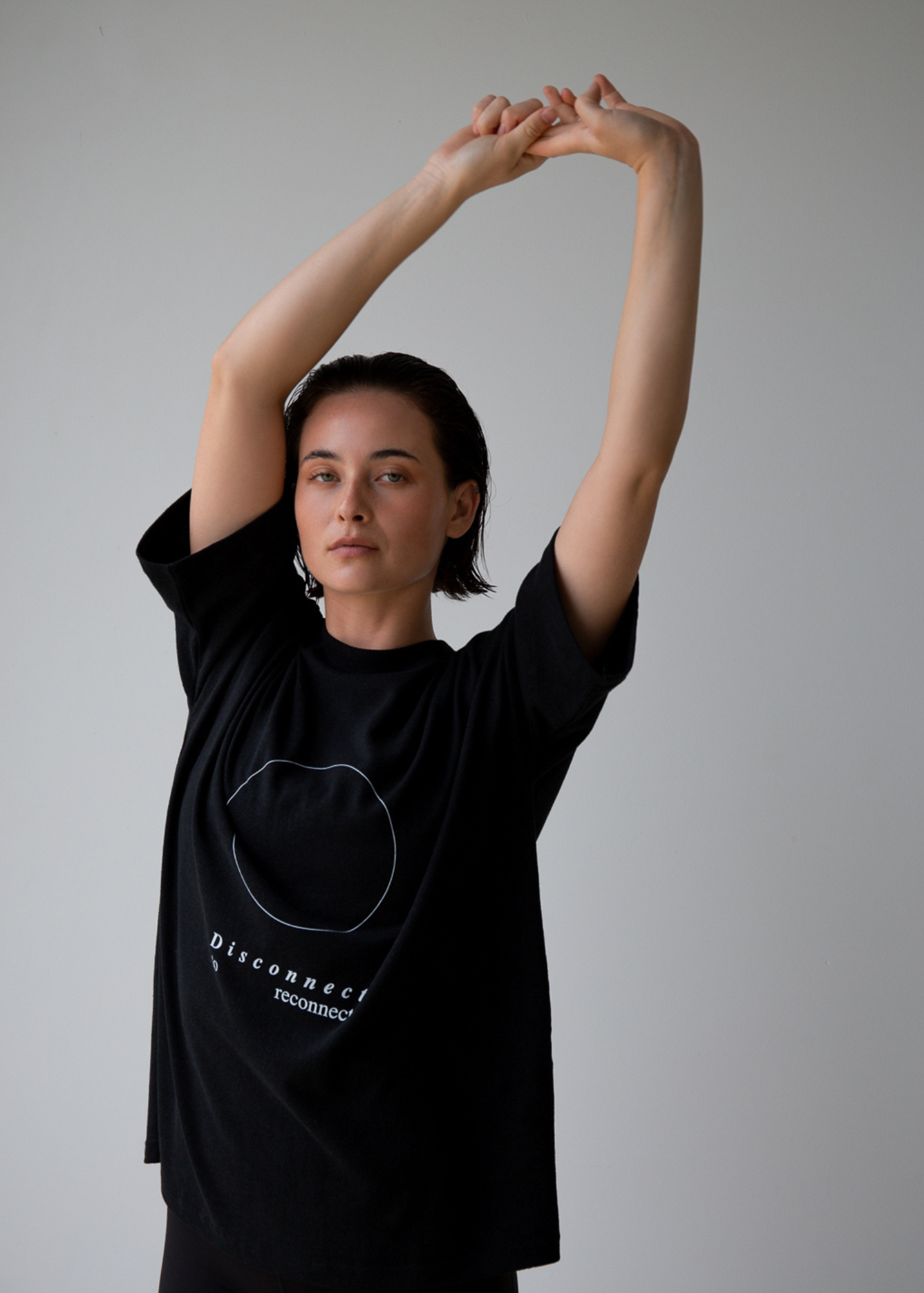 Disconnect to Reconnect  Full Circle T-Shirt- Onyx Black