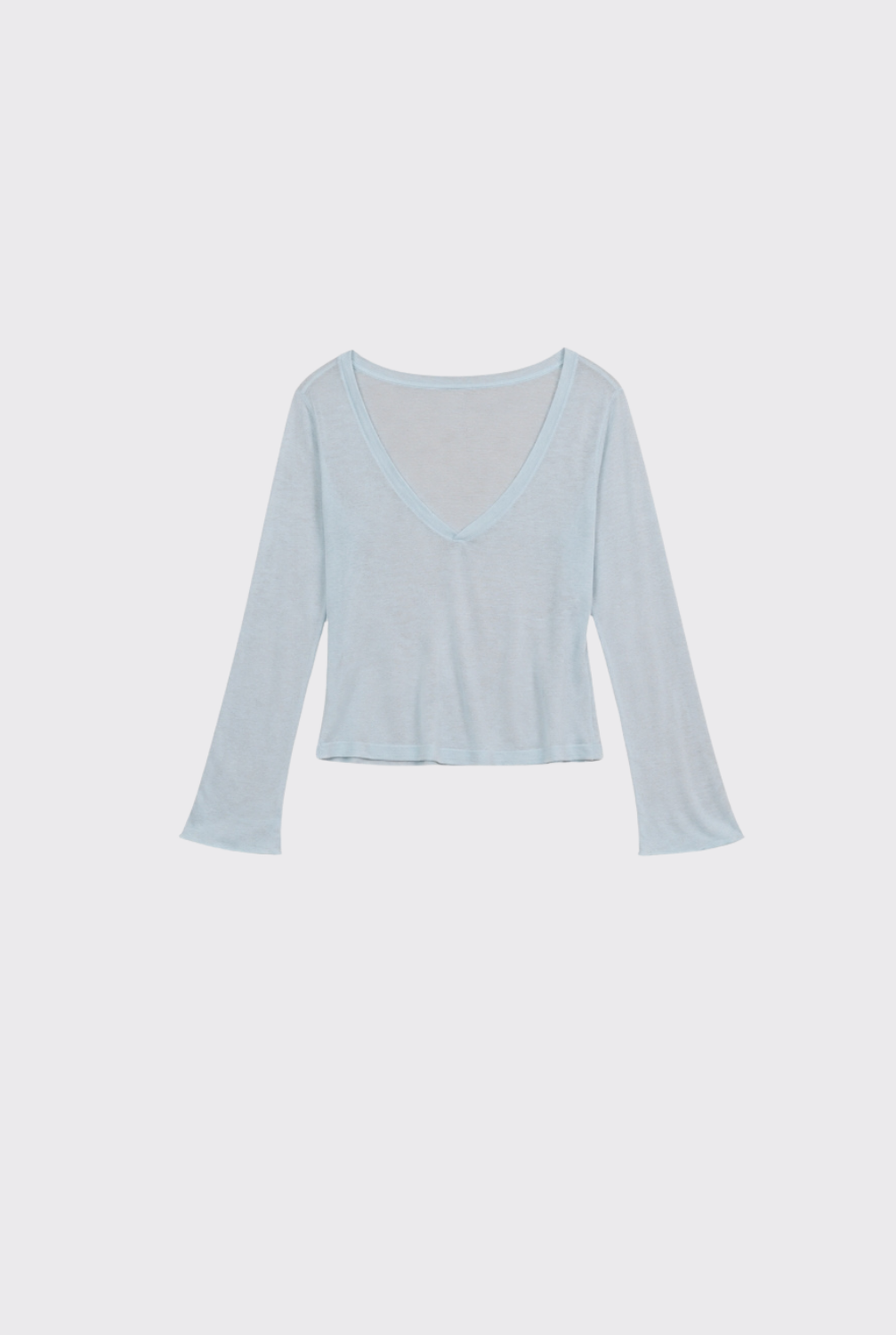 Knit LS V Neck Jersey - Icy Blue