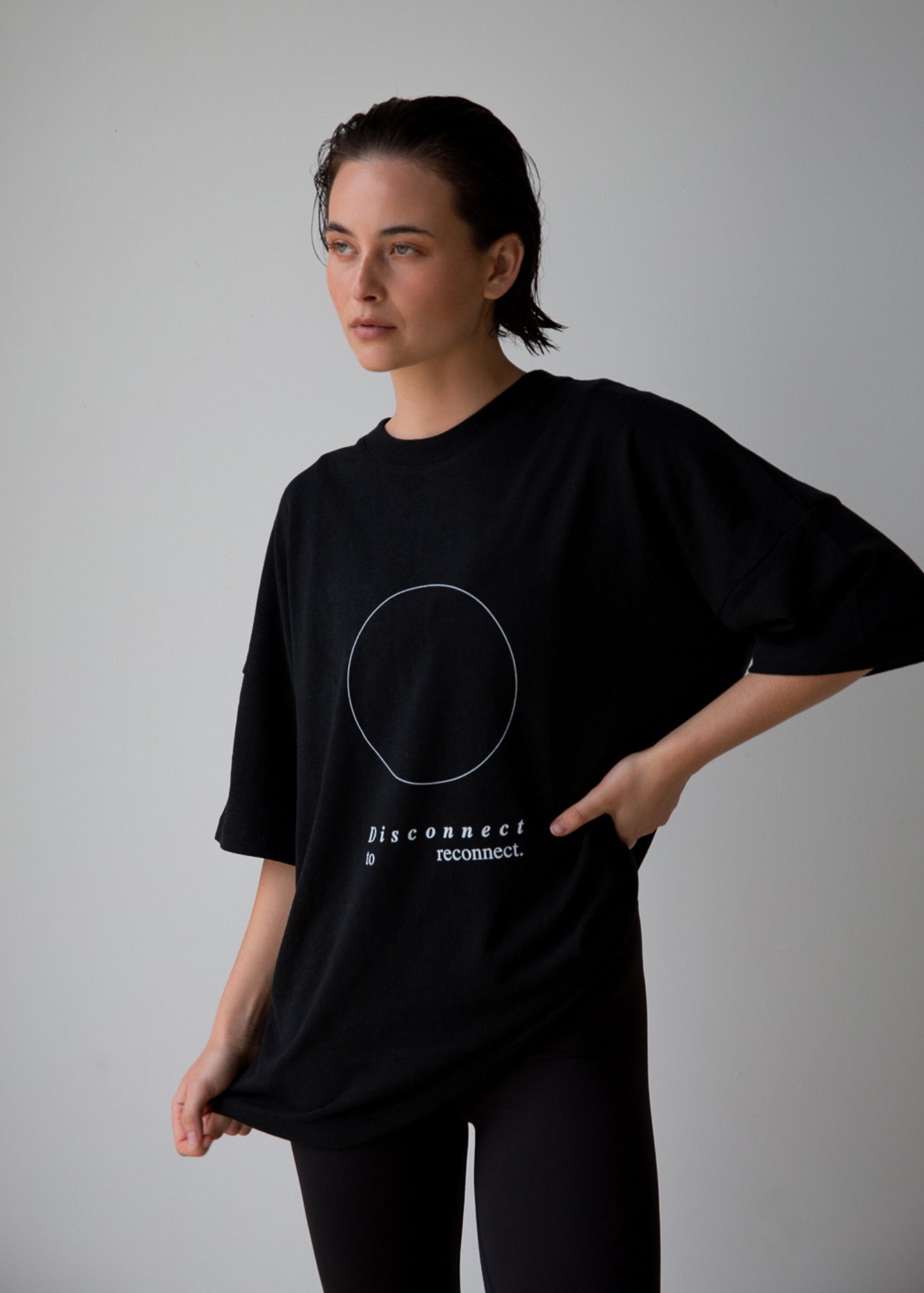 T-Shirts - Disconnect To Reconnect  Full Circle T-Shirt- Onyx Black