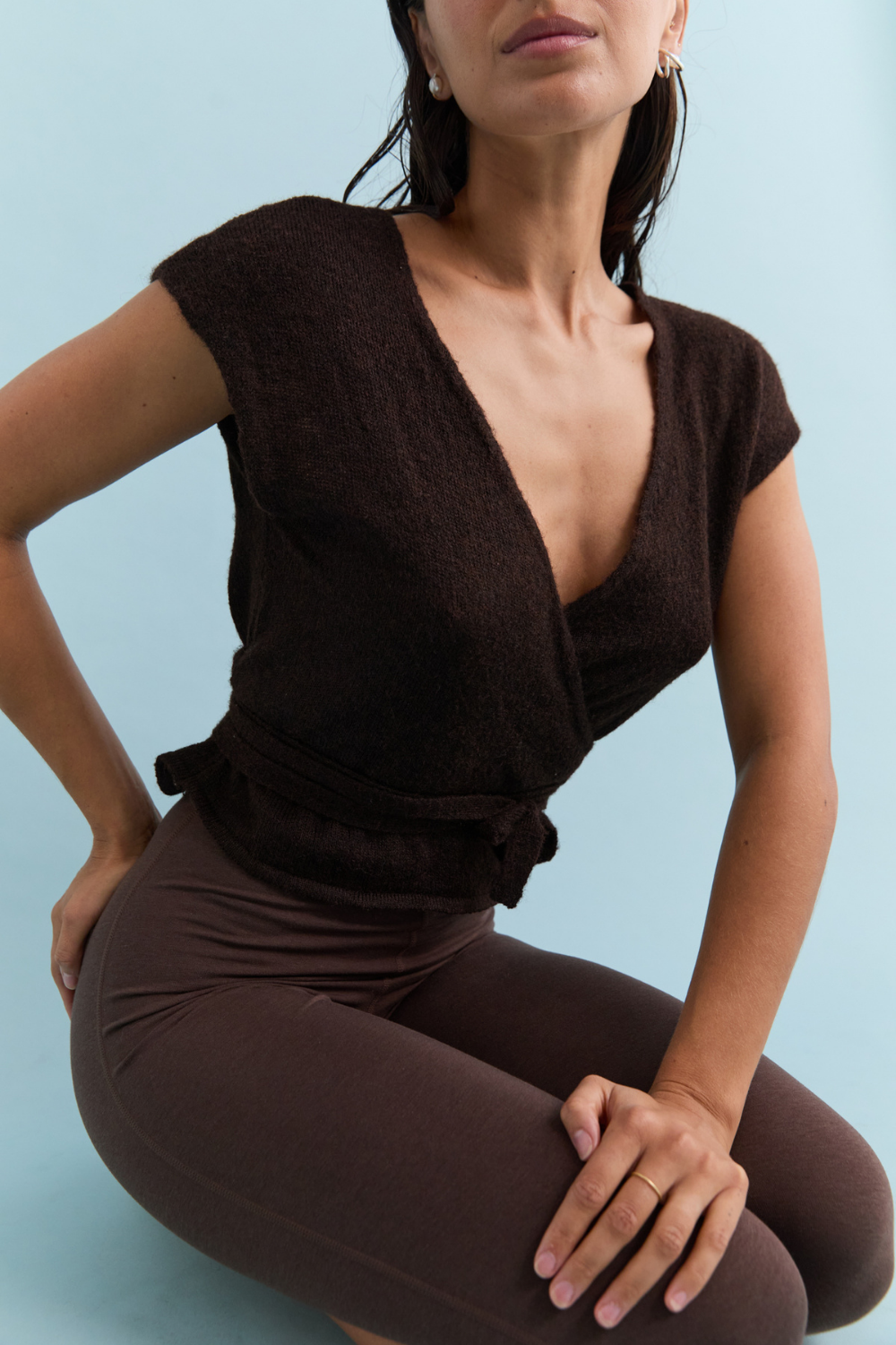 Wrap Vest - Dark Brown