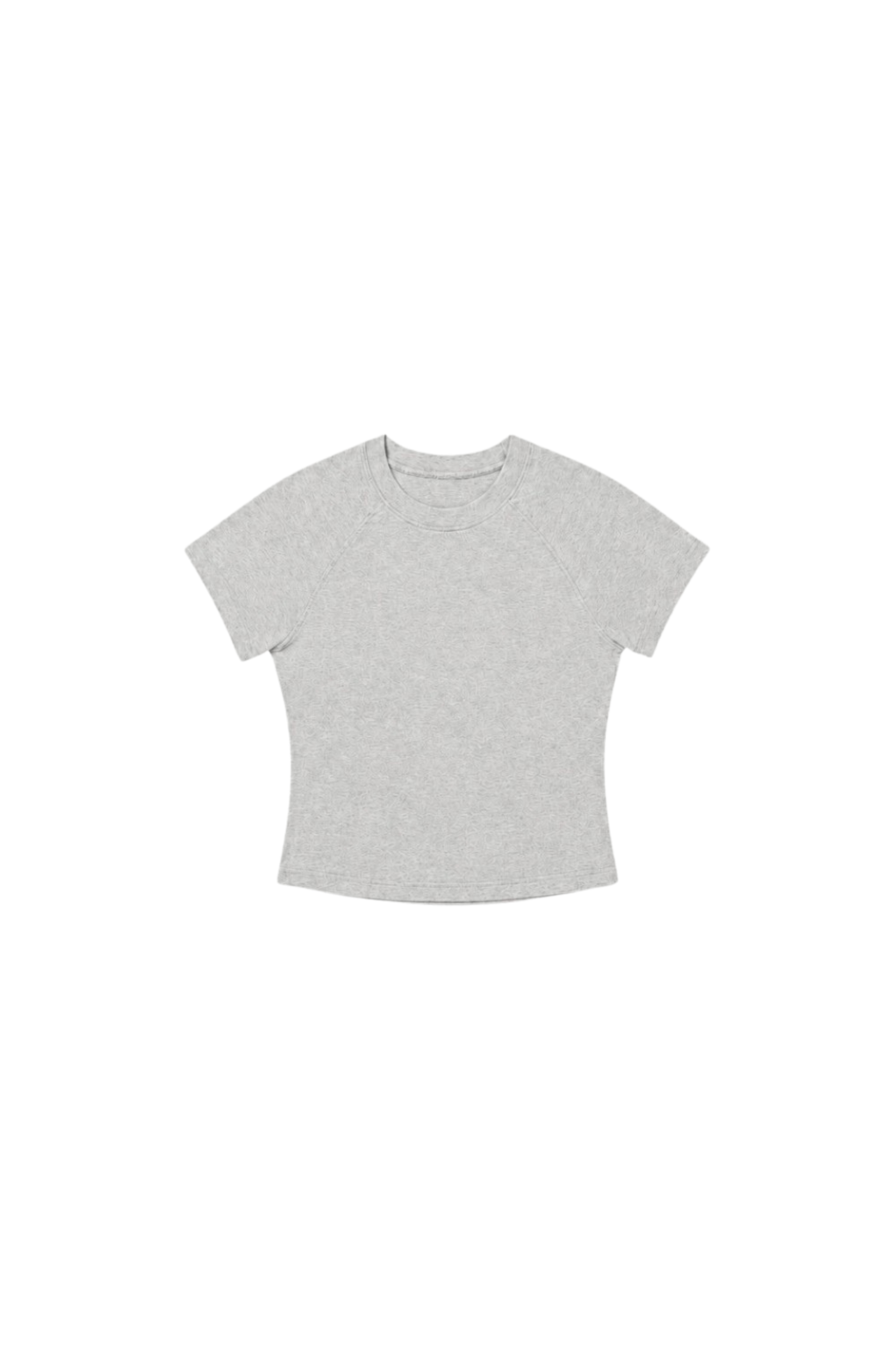 Cropped Baby Tee - Grey Marle