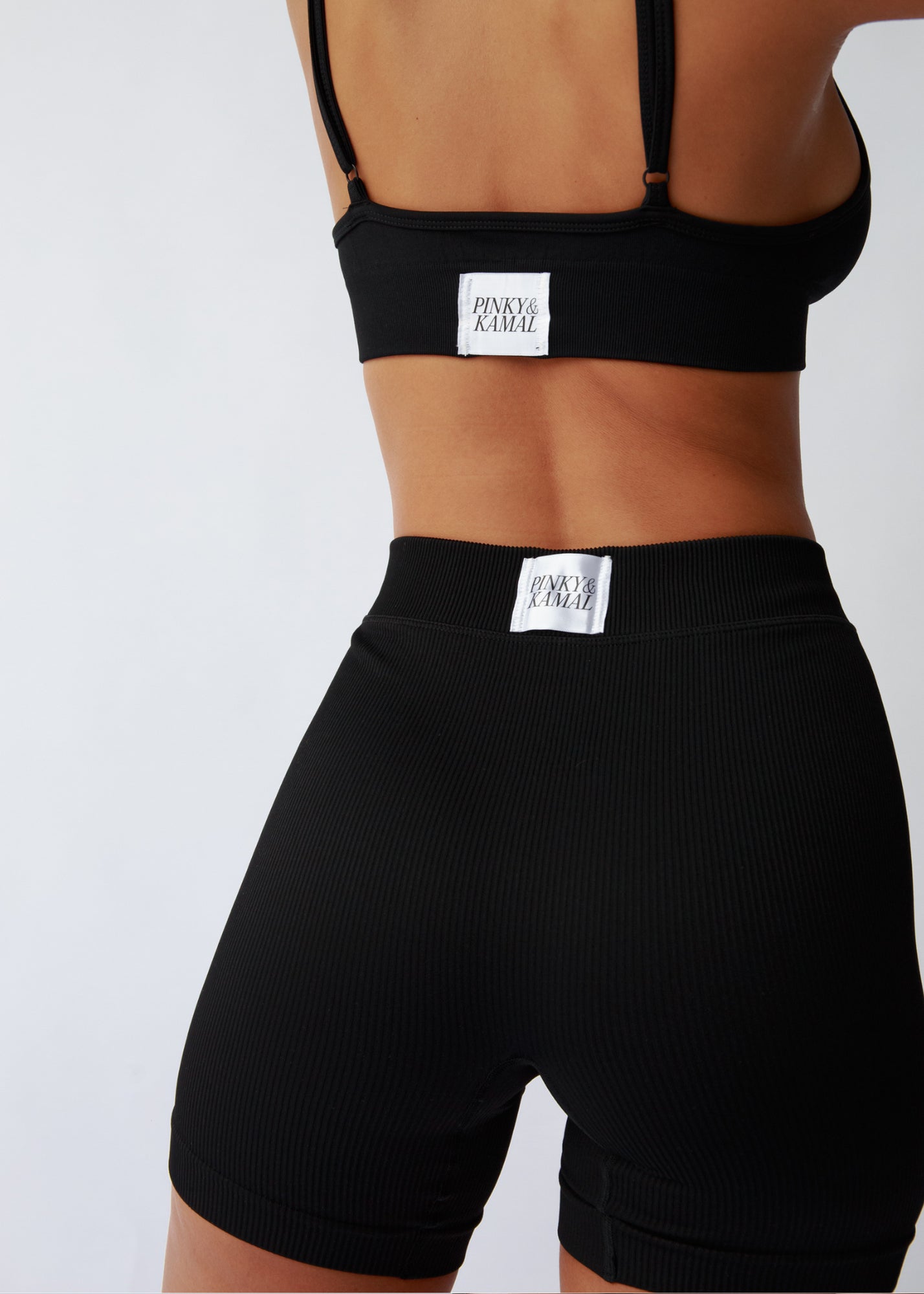 Fine Ribbed Biker Short - Onyx Black