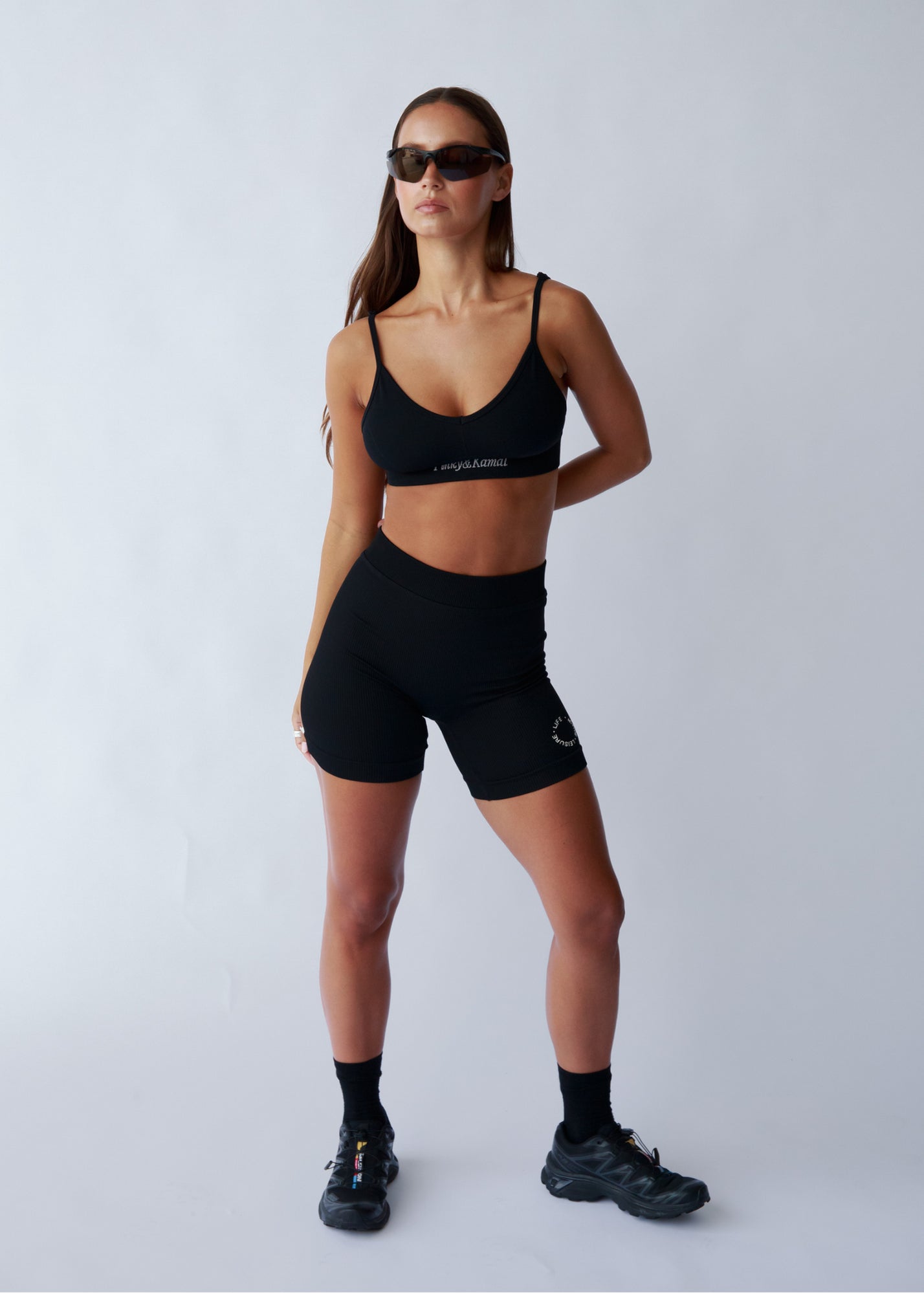 Fine Ribbed Biker Short - Onyx Black