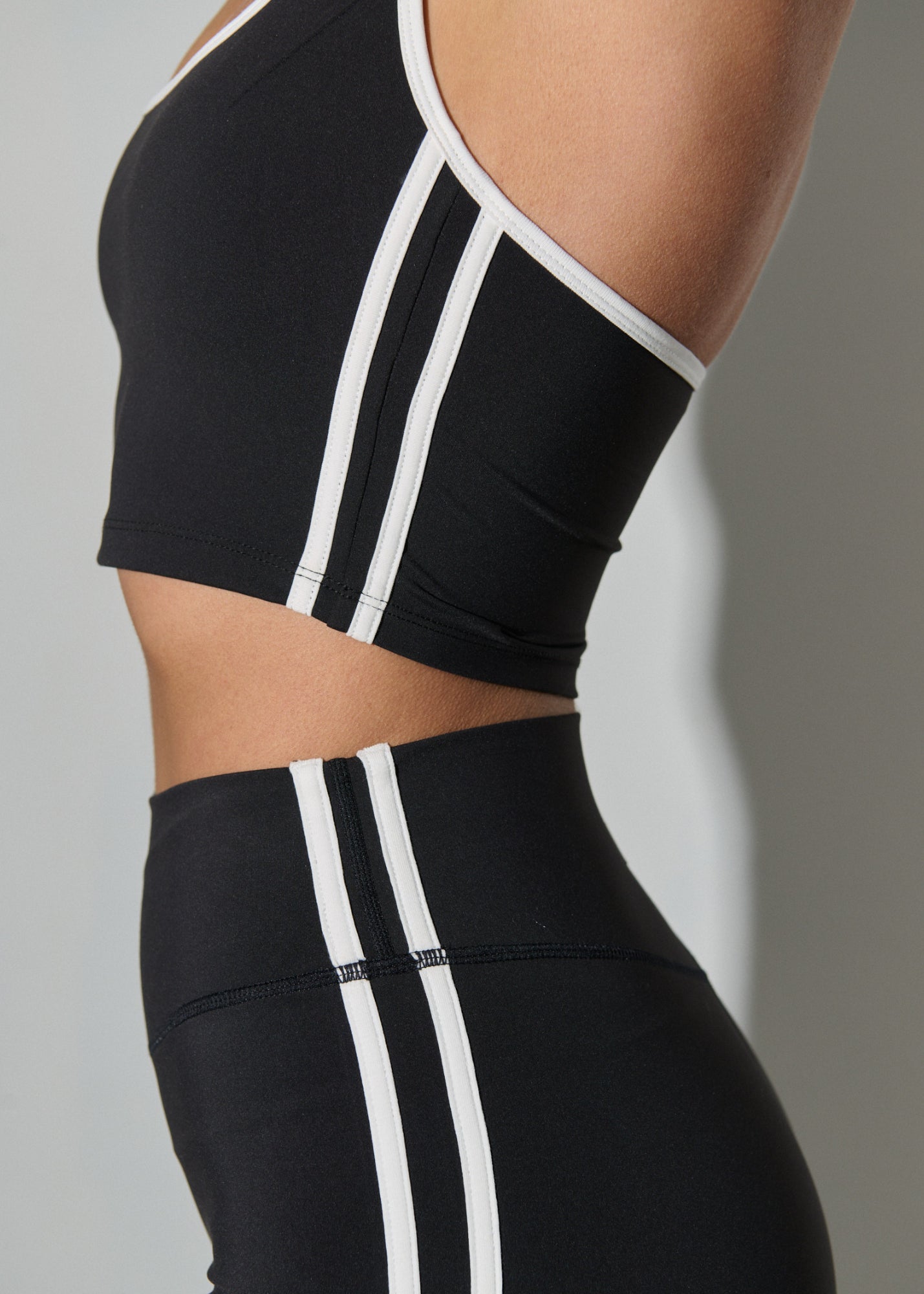 Halter Top - Black/White Stripe