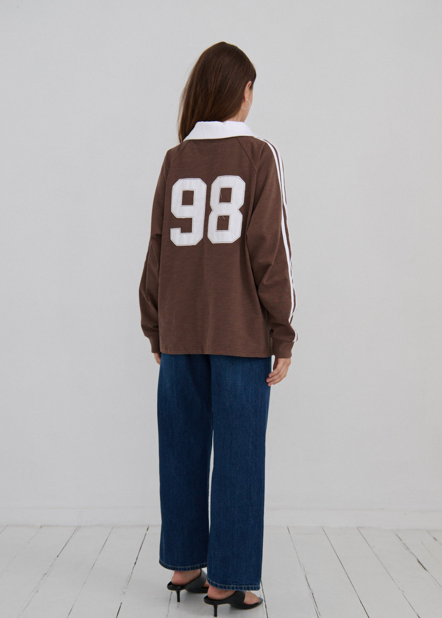 Long Sleeve Sport Jersey - Brown/White