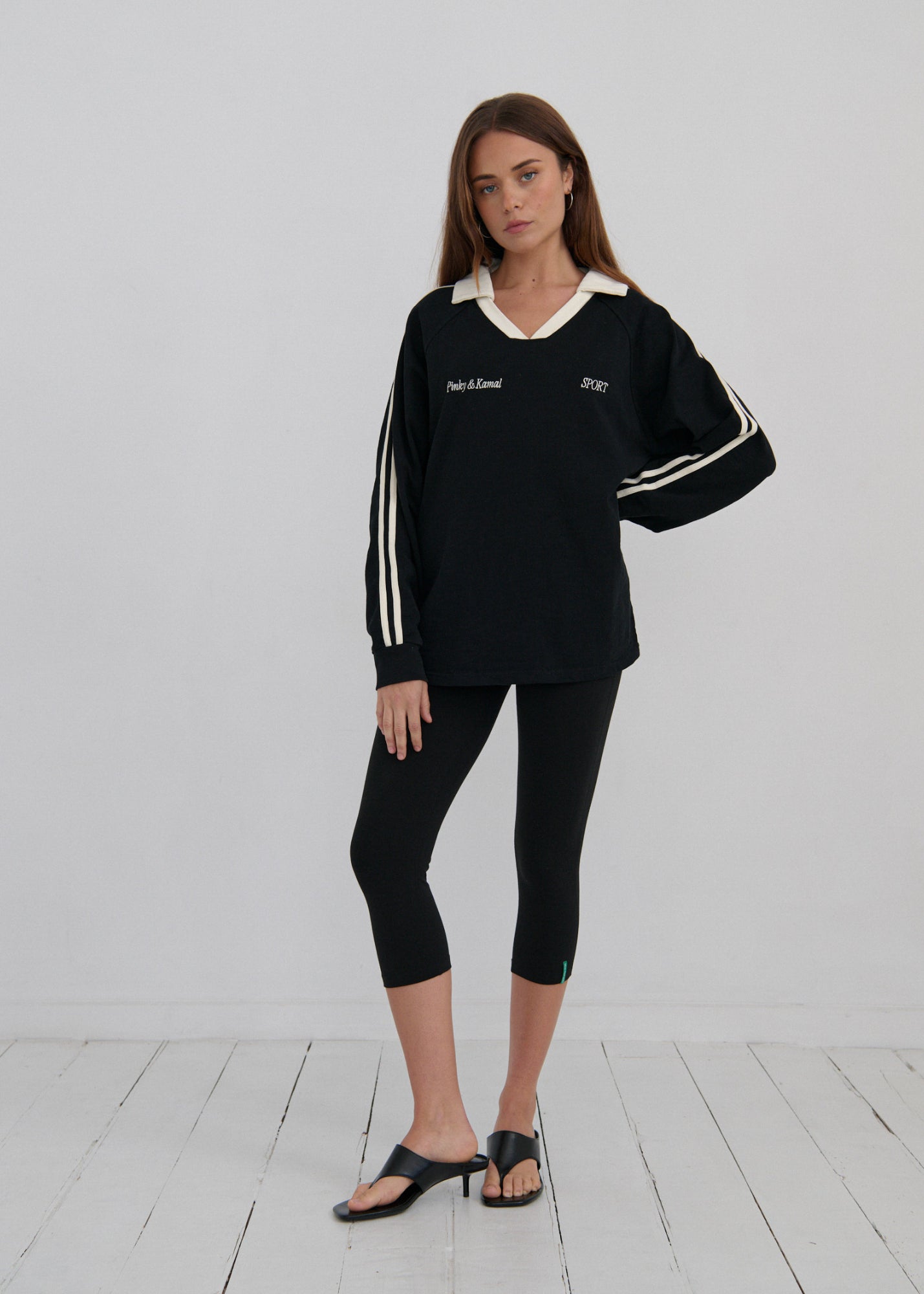 Long Sleeve Sport Jersey - Black/Cream
