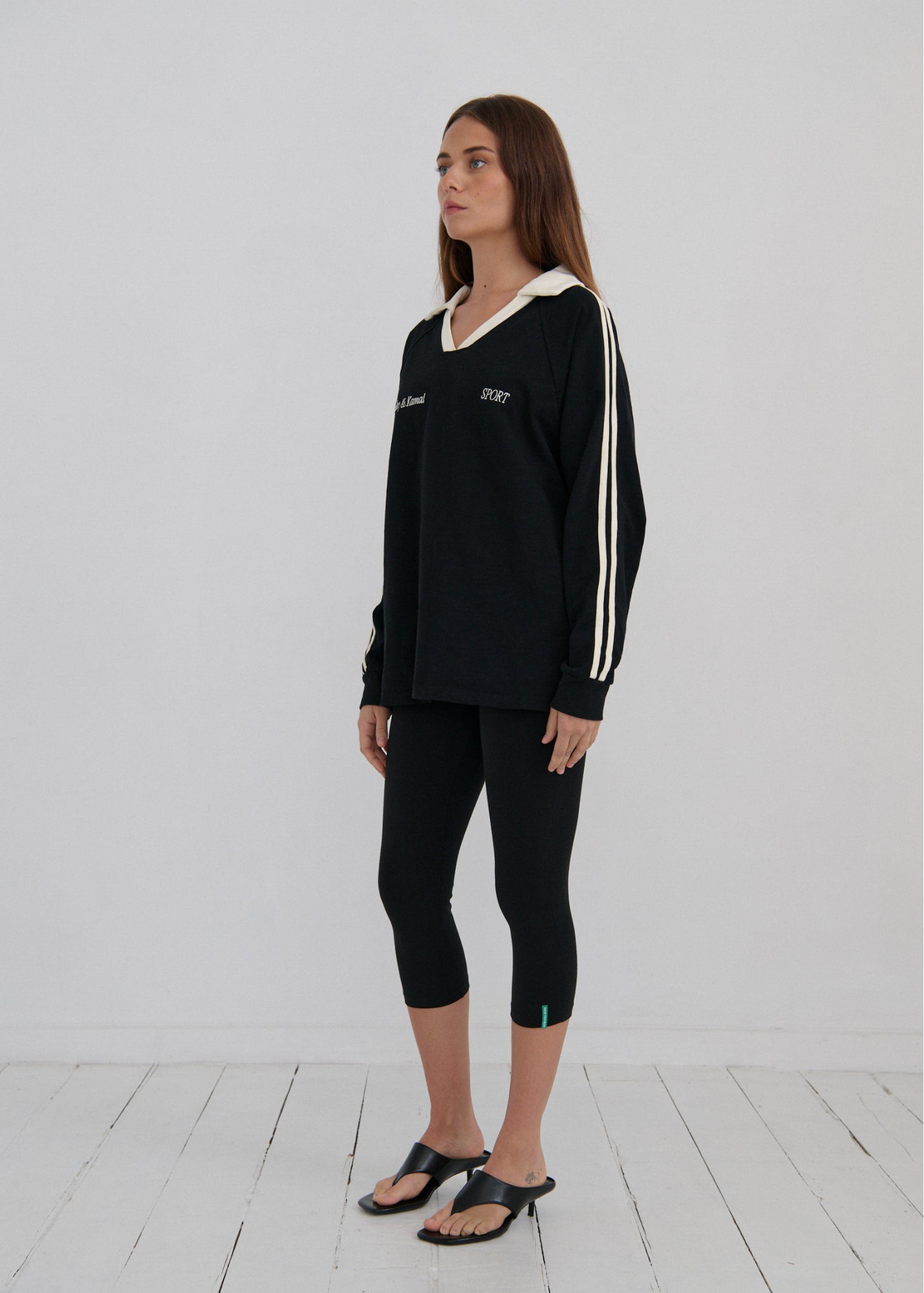 Long Sleeve Sport Jersey - Black/Cream