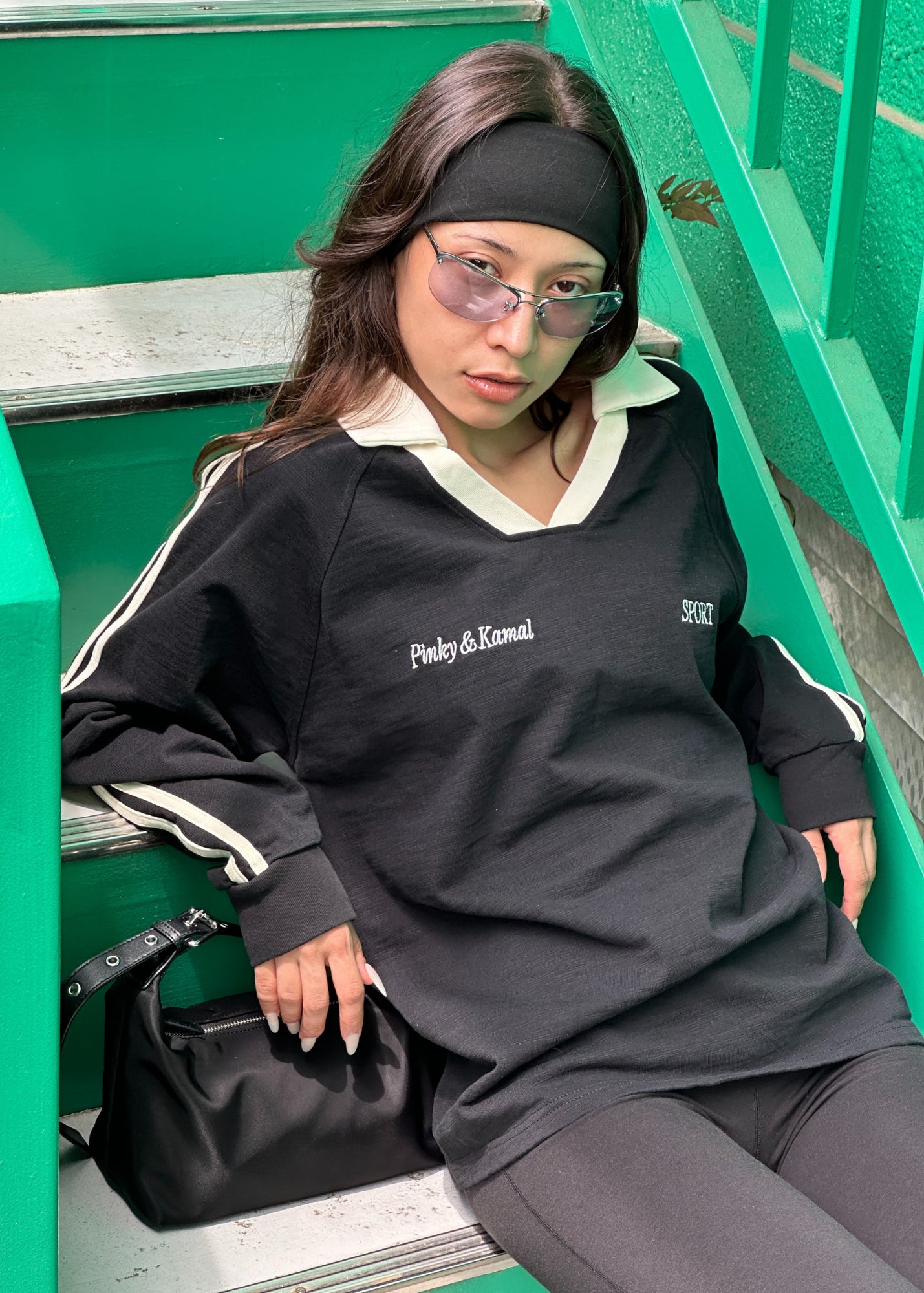 Long Sleeve Sport Jersey - Black/Cream