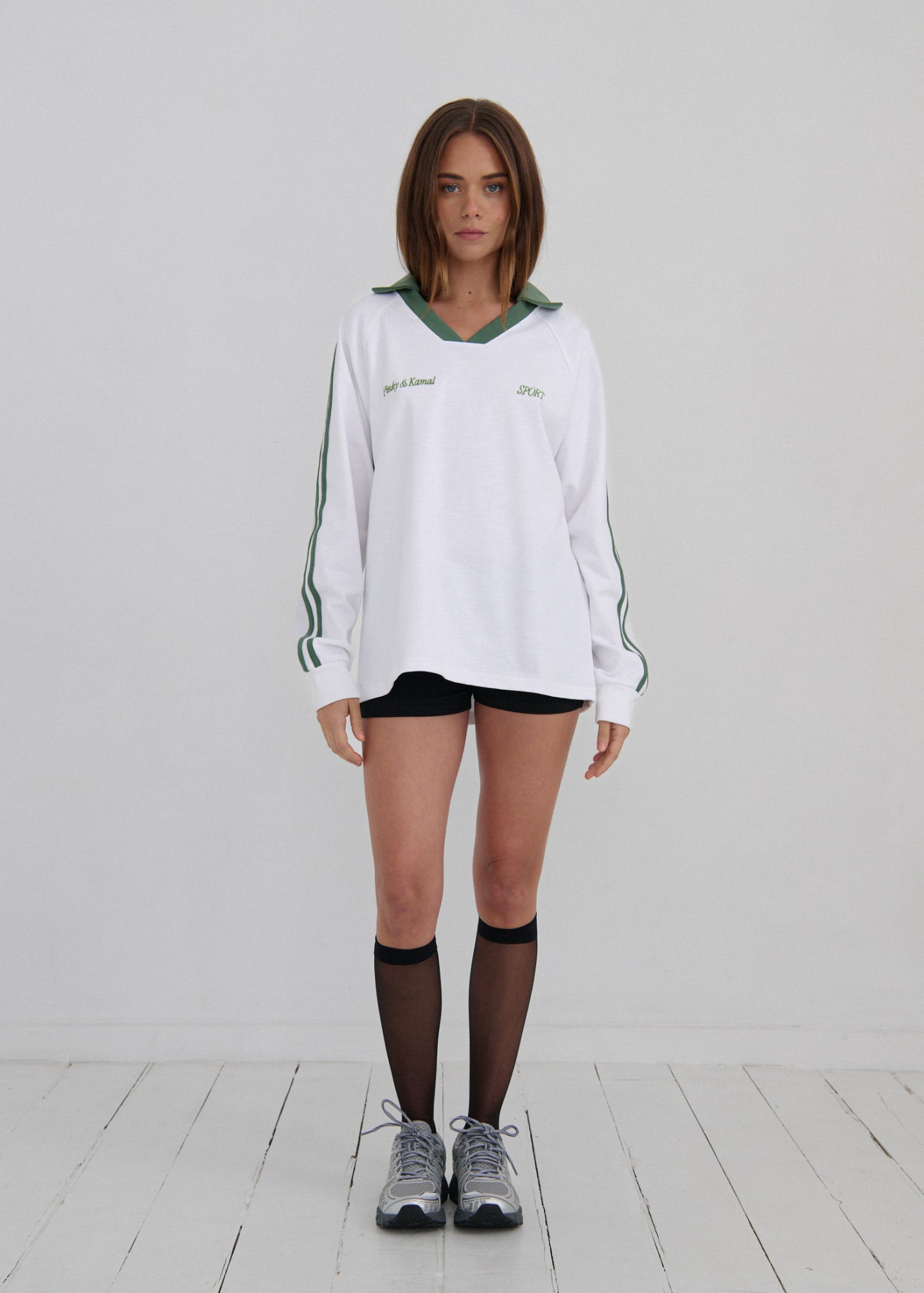 Long Sleeve Sport Jersey - White/Green