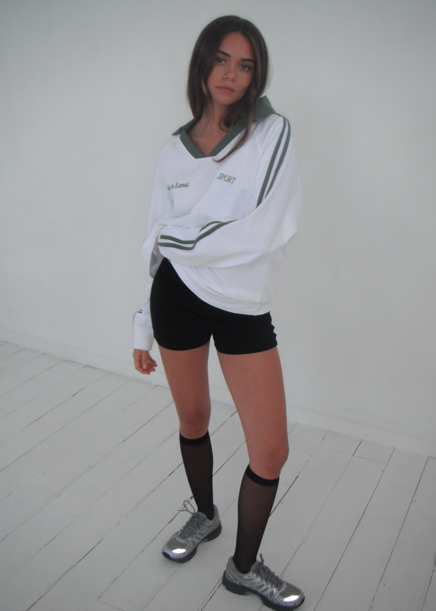 Long Sleeve Sport Jersey - White/Green