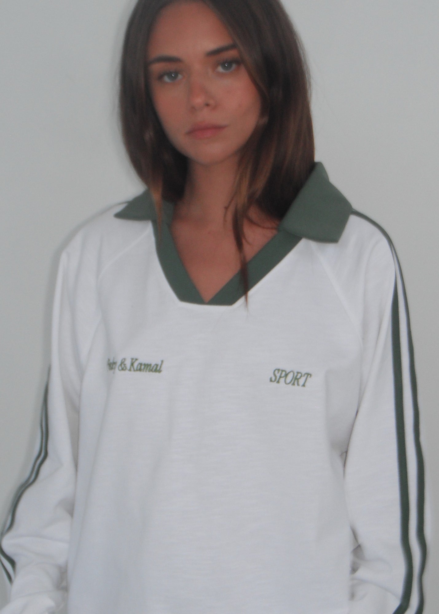 Long Sleeve Sport Jersey - White/Green