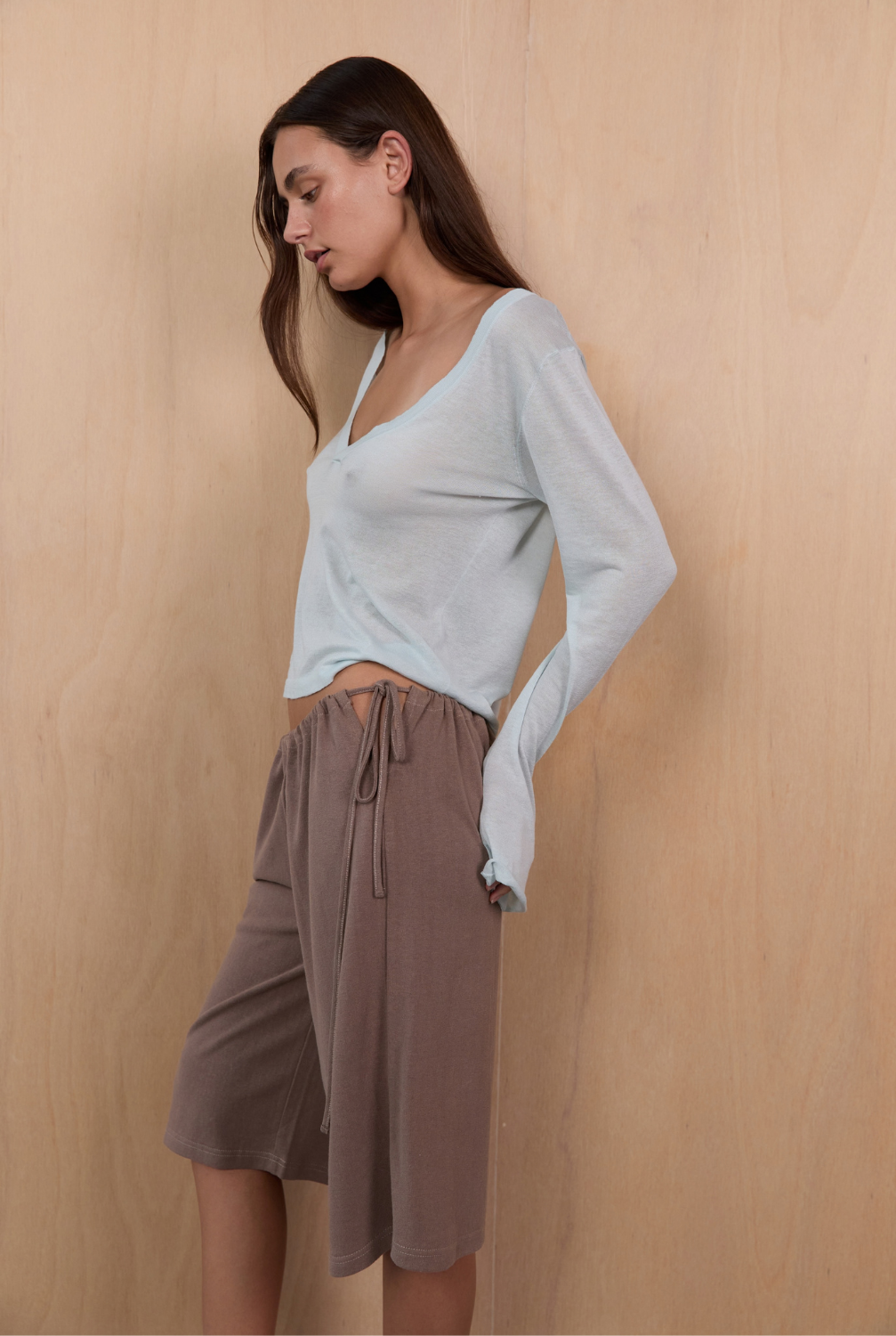 Side Tie Short - Stone