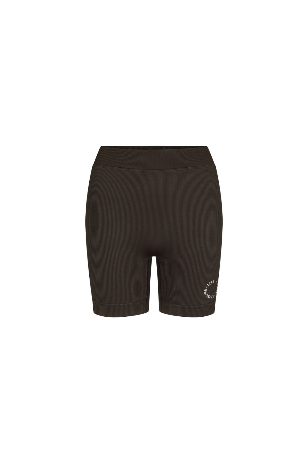 Fine Ribbed Biker Short - Dark Brown