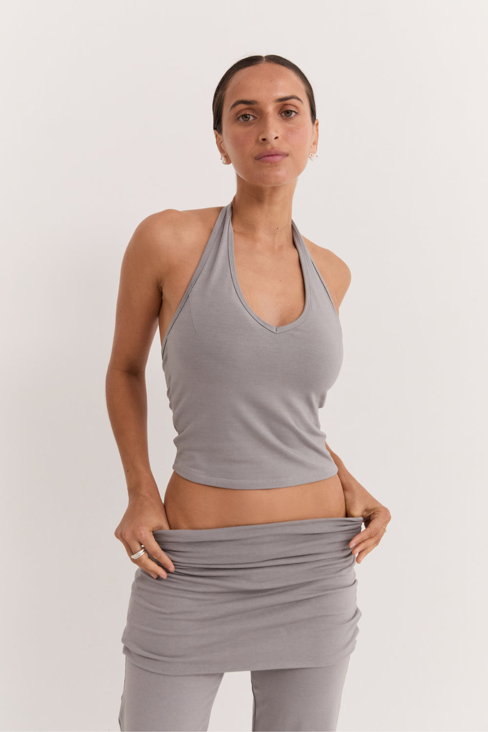 Halter Bodice Top - Pebble Grey