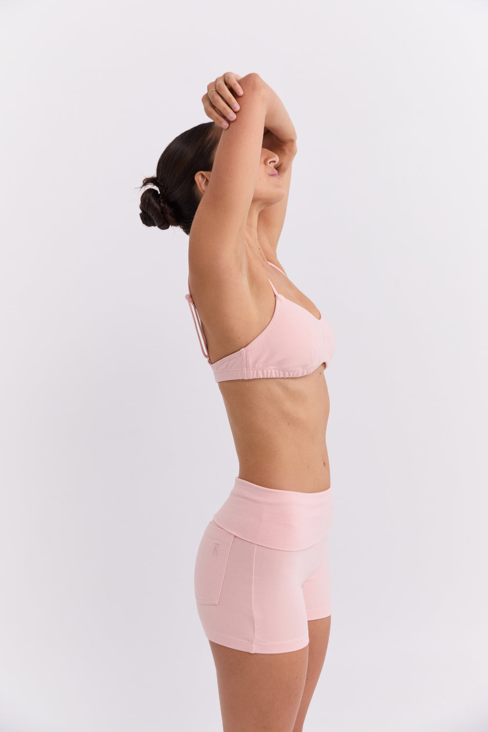 Fold Over Mini Short - Powder Pink