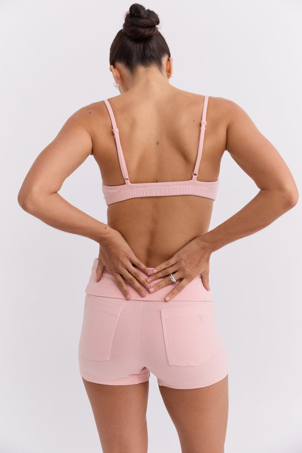 Fold Over Mini Short - Powder Pink