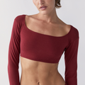 Long Sleeve Crop - Cherry