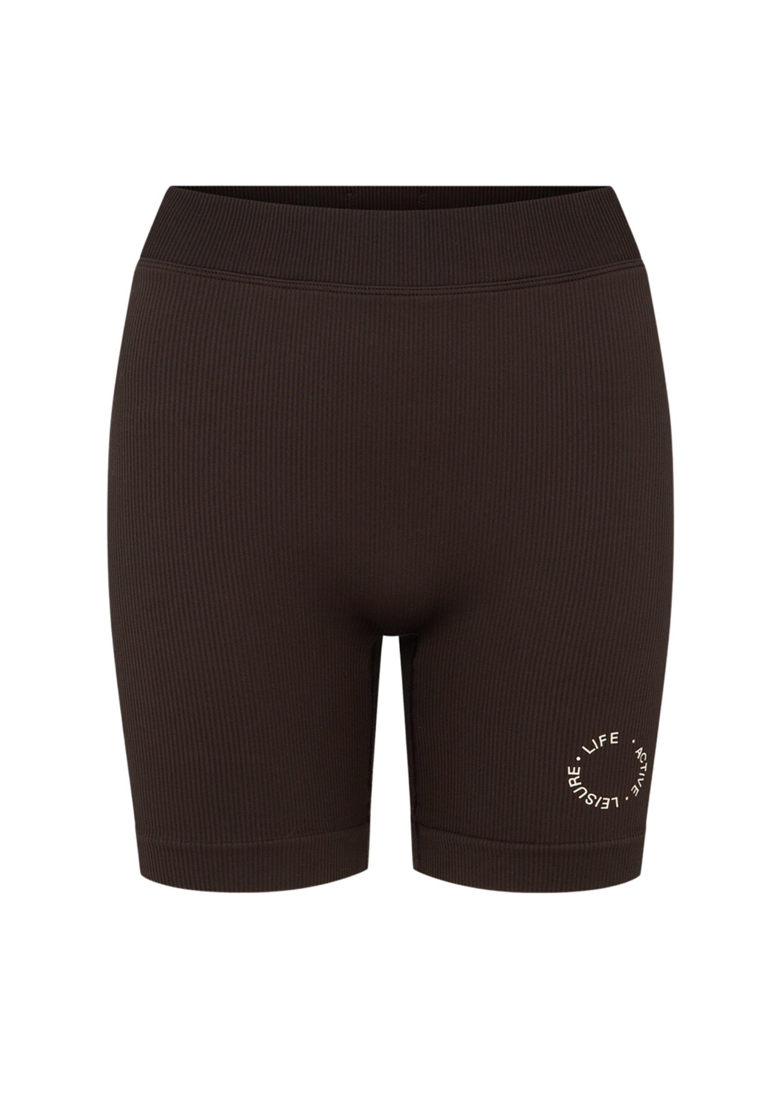 Fine Ribbed Biker Short - Dark Brown