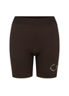 Fine Ribbed Biker Short - Dark Brown