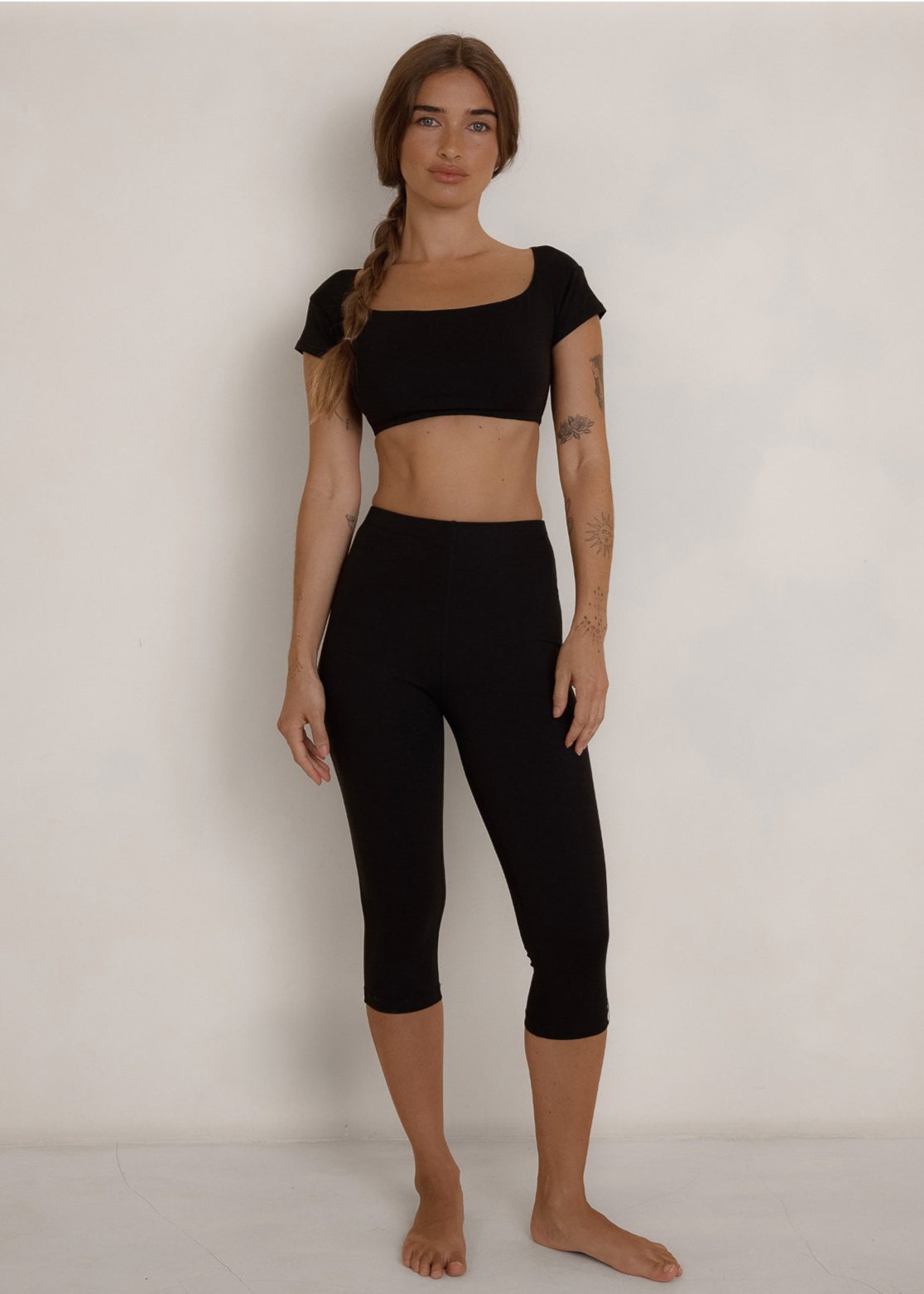 Capri Legging - Black - Organic Cotton/Bamboo