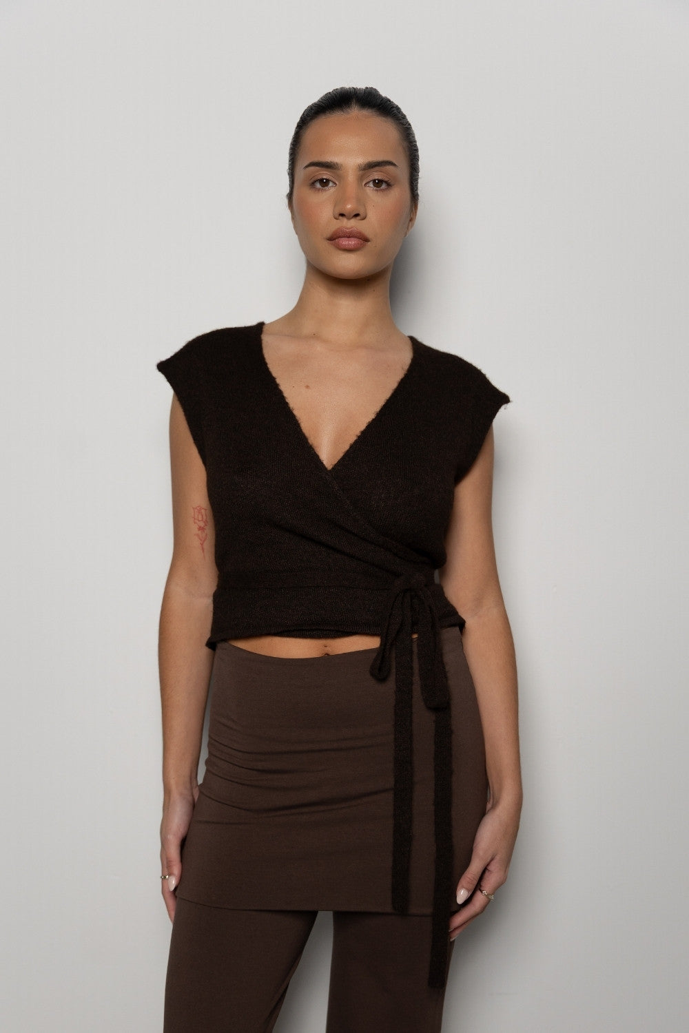 Wrap Vest - Dark Brown