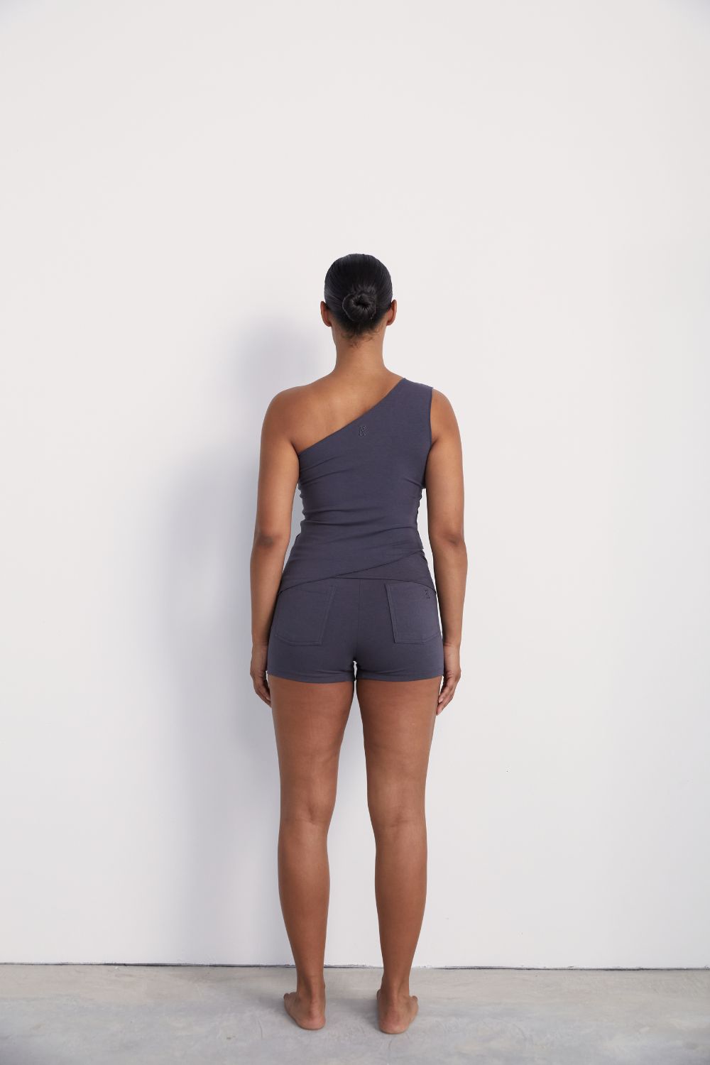 The Fold Over Mini Short - Slate - Organic Cotton/Bamboo
