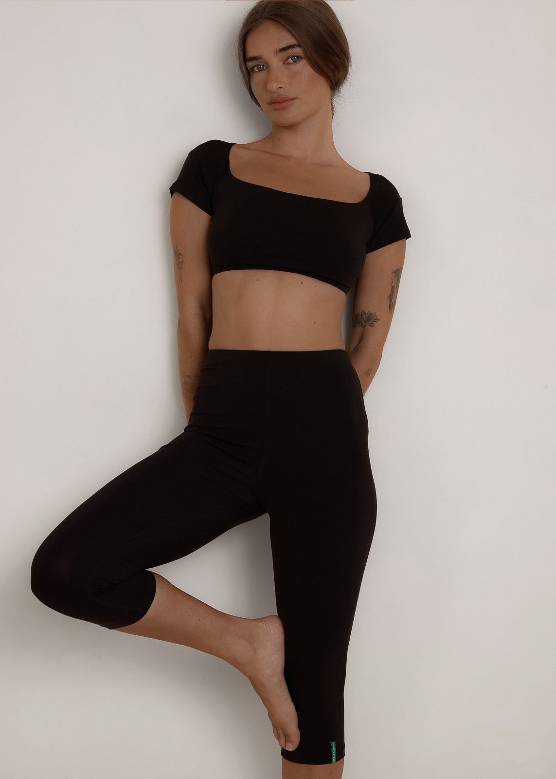 Capri Legging - Black - Organic Cotton/Bamboo