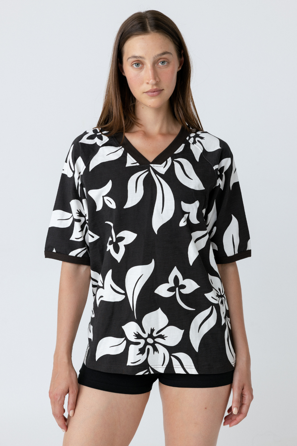 Hawaii Print Jersey - Navy