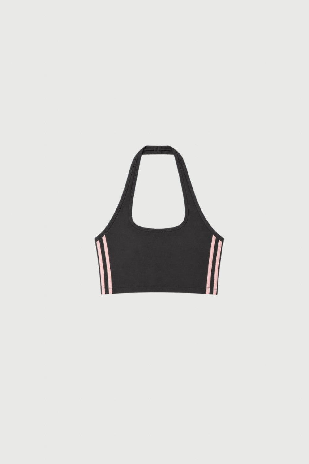 Halter Top - Grey with Pink Stripe