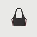 Halter Top - Grey with Pink Stripe