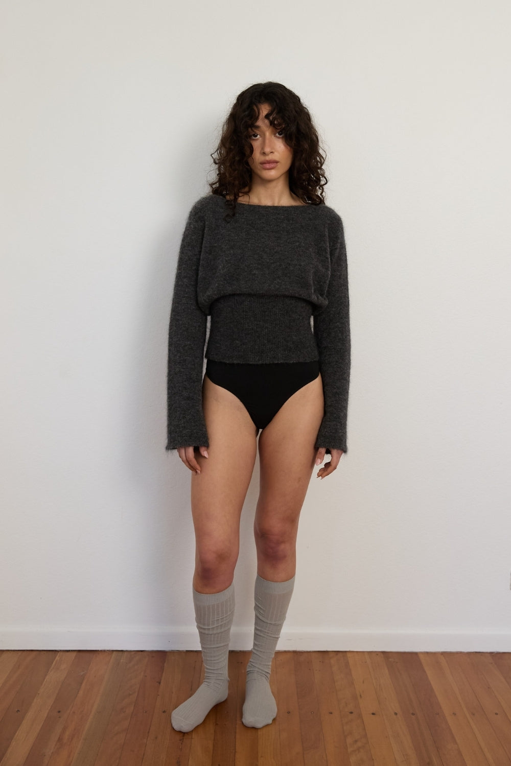 Ribbed Knit - Slate Marle