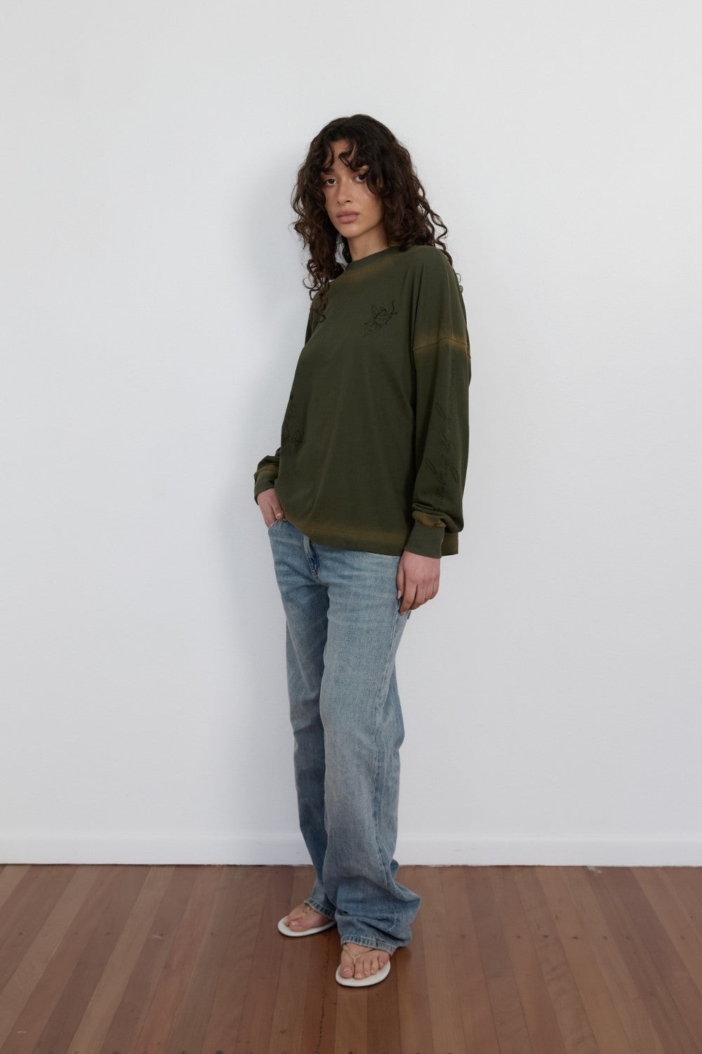 Cupid Long Sleeve Top - Khaki